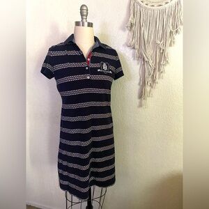 Tommy Star Patriotic Stripe Mini Navy Polo Dress